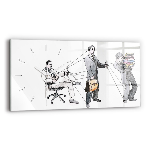 Horizontal wall clock Puppet People