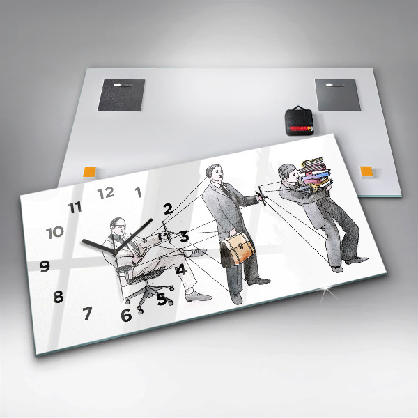 Horizontal wall clock Puppet People