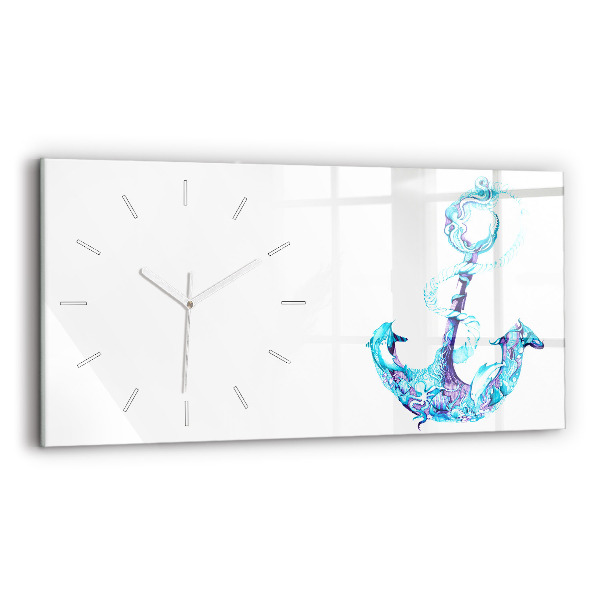 Horizontal wall clock Sea anchor