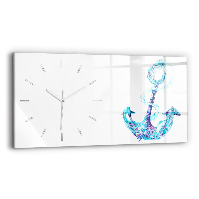 Horizontal wall clock Sea anchor