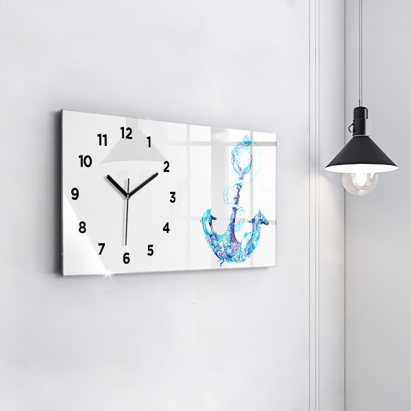 Horizontal wall clock Sea anchor