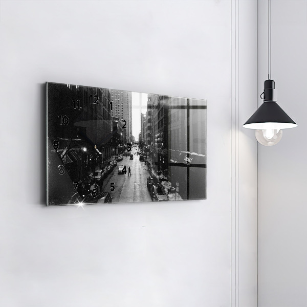 Horizontal wall clock Chicago City Streets