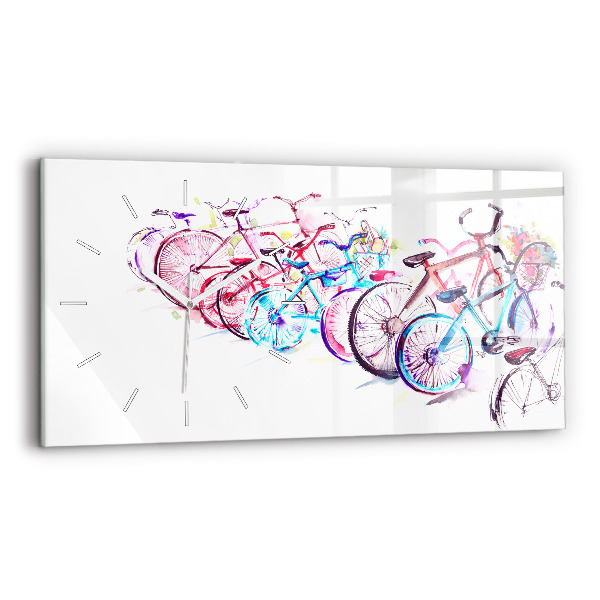Horizontal wall clock Colorful City Bikes
