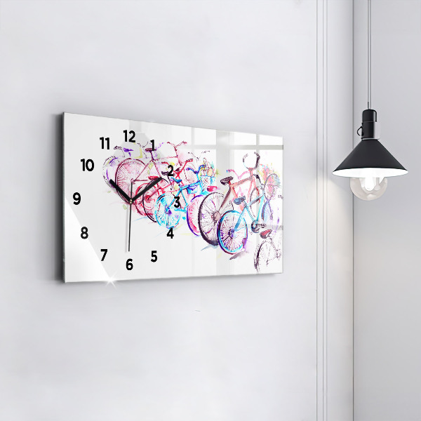 Horizontal wall clock Colorful City Bikes