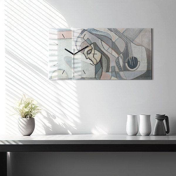 Horizontal wall clock Abstract painting
