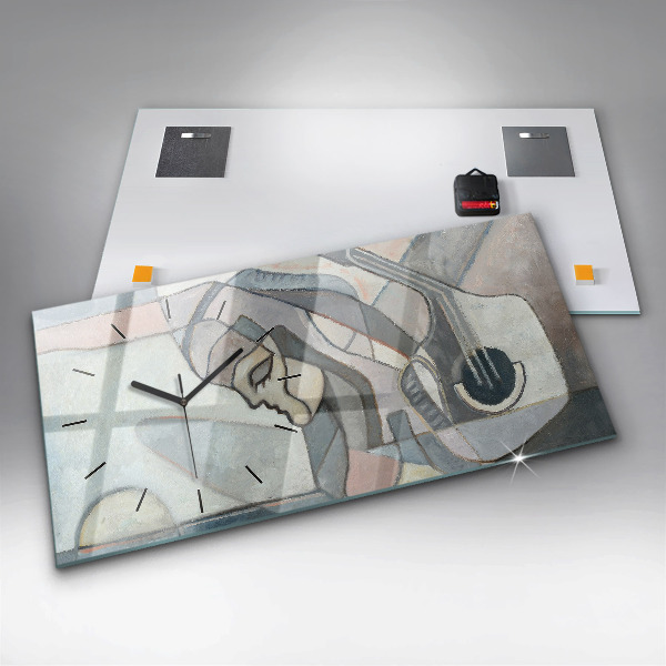 Horizontal wall clock Abstract painting