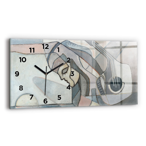 Horizontal wall clock Abstract painting