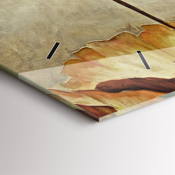 Horizontal wall clock Painted poppies