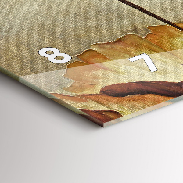 Horizontal wall clock Painted poppies