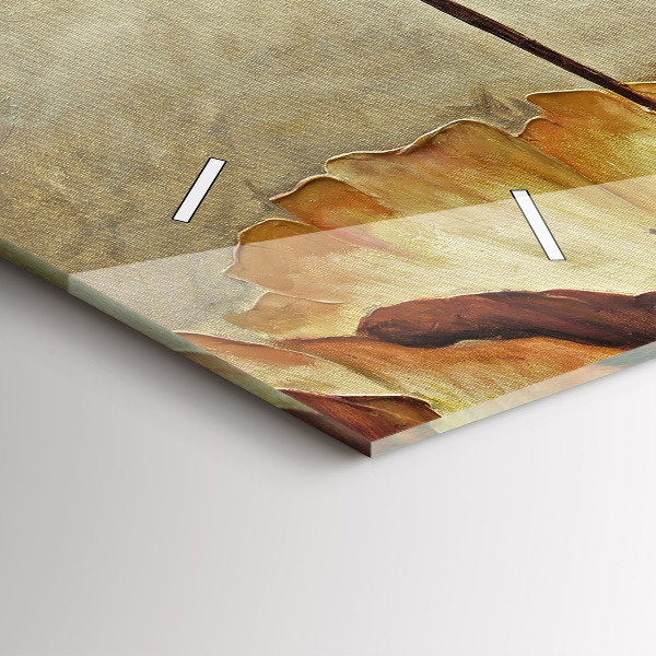 Horizontal wall clock Painted poppies