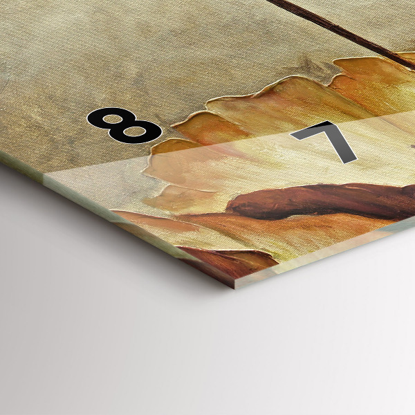 Horizontal wall clock Painted poppies