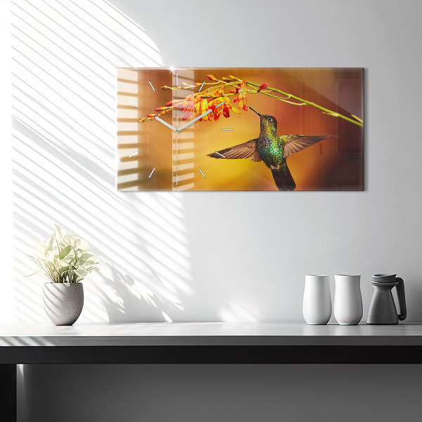 Horizontal wall clock Hummingbird Bird
