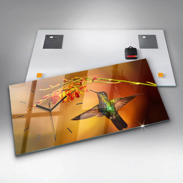 Horizontal wall clock Hummingbird Bird