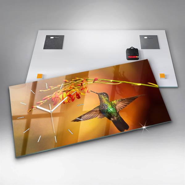 Horizontal wall clock Hummingbird Bird