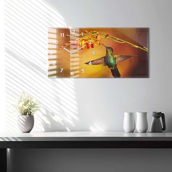 Horizontal wall clock Hummingbird Bird