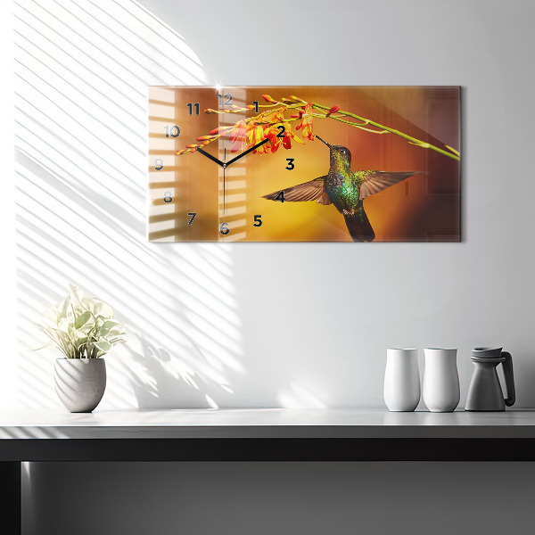 Horizontal wall clock Hummingbird Bird