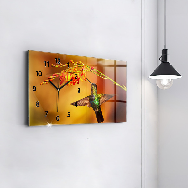 Horizontal wall clock Hummingbird Bird