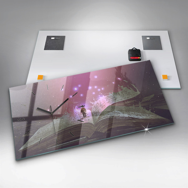 Horizontal wall clock Abstraction book