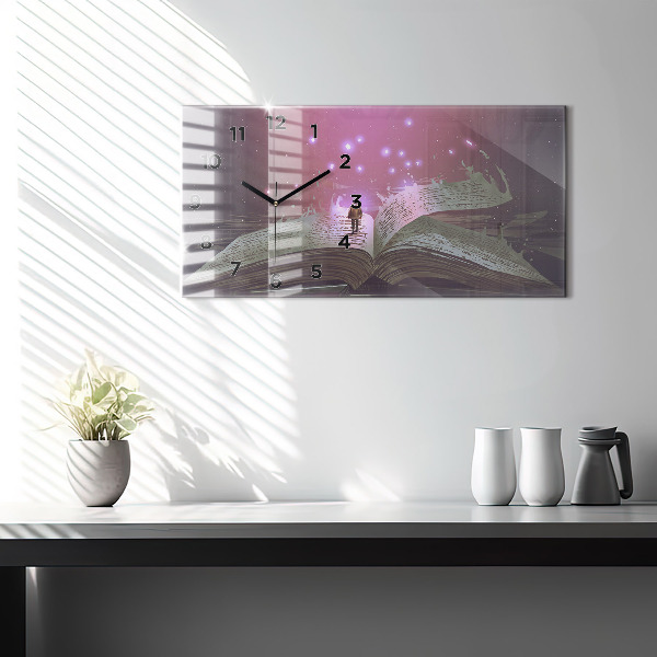 Horizontal wall clock Abstraction book