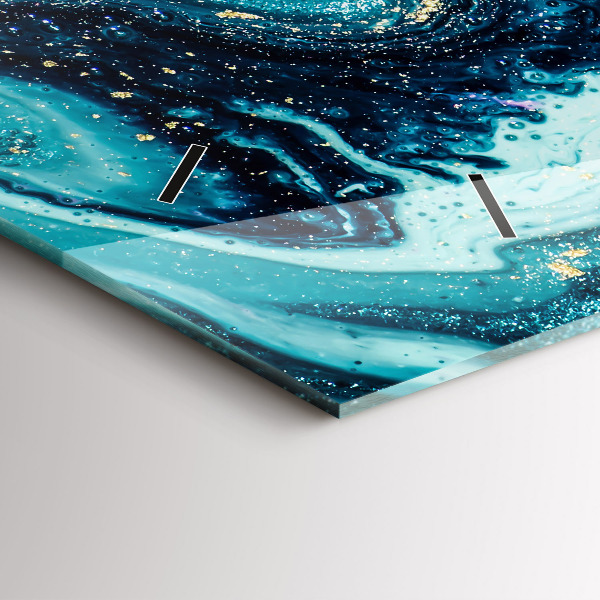 Horizontal wall clock Abstract Marble