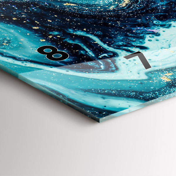 Horizontal wall clock Abstract Marble