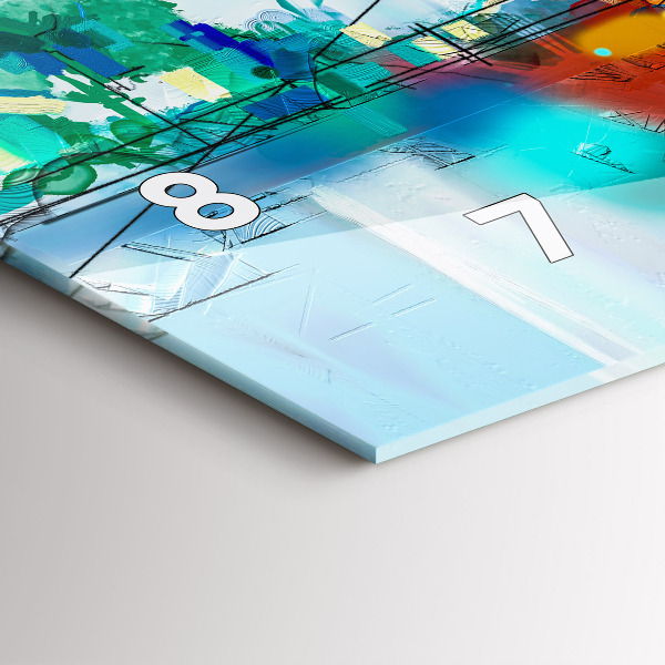 Horizontal wall clock Abstract bridge