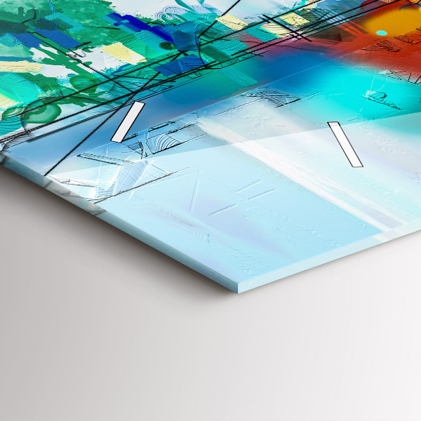 Horizontal wall clock Abstract bridge