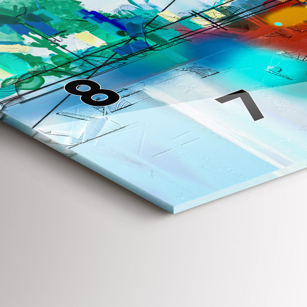 Horizontal wall clock Abstract bridge