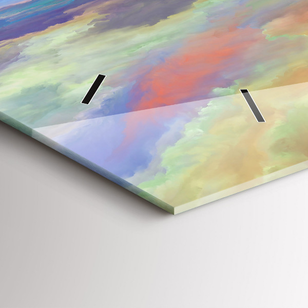 Horizontal wall clock Abstract landscape