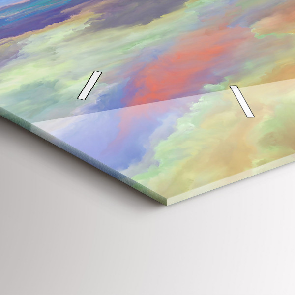 Horizontal wall clock Abstract landscape