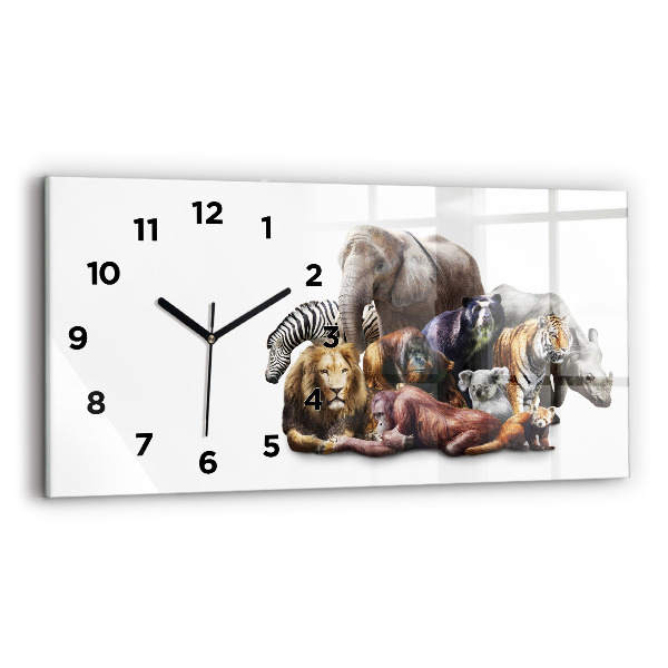 Horizontal wall clock Wild animals