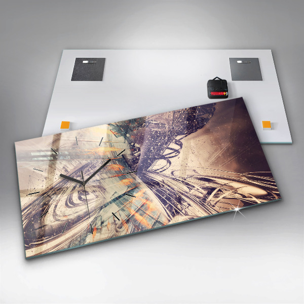 Horizontal wall clock Abstract mechanism