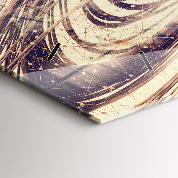 Horizontal wall clock Abstract mechanism