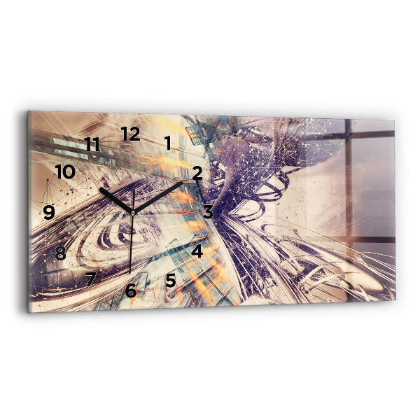 Horizontal wall clock Abstract mechanism