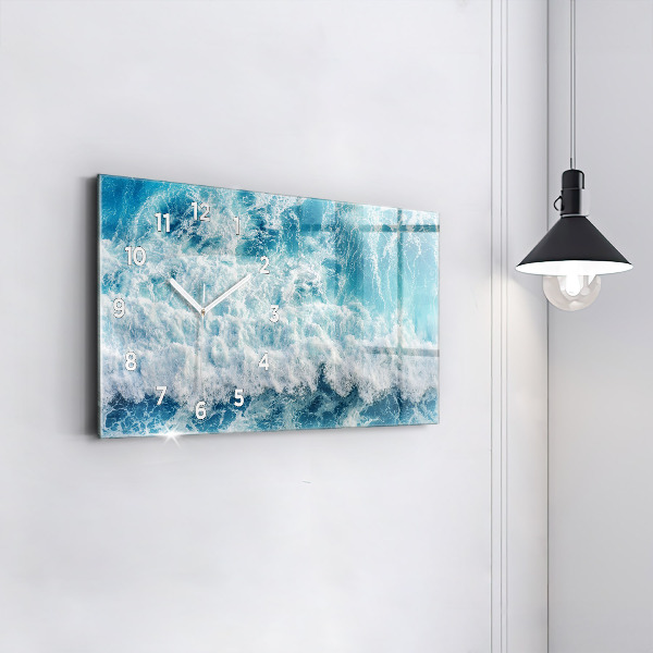 Horizontal wall clock Waves Sea