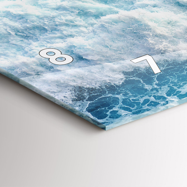 Horizontal wall clock Waves Sea