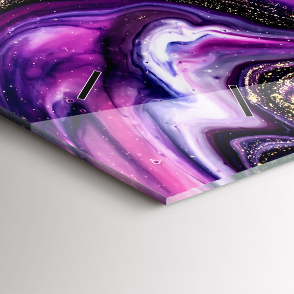 Horizontal wall clock Abstract Marble