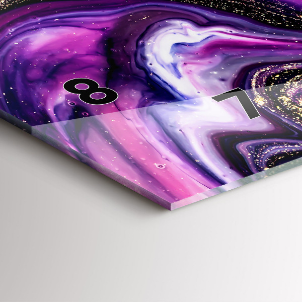 Horizontal wall clock Abstract Marble