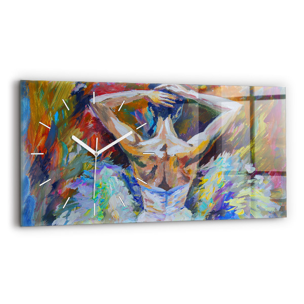 Horizontal wall clock Painted Ballerina