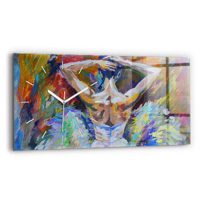 Horizontal wall clock Painted Ballerina