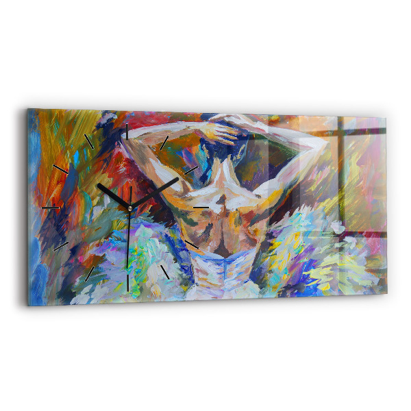 Horizontal wall clock Painted Ballerina