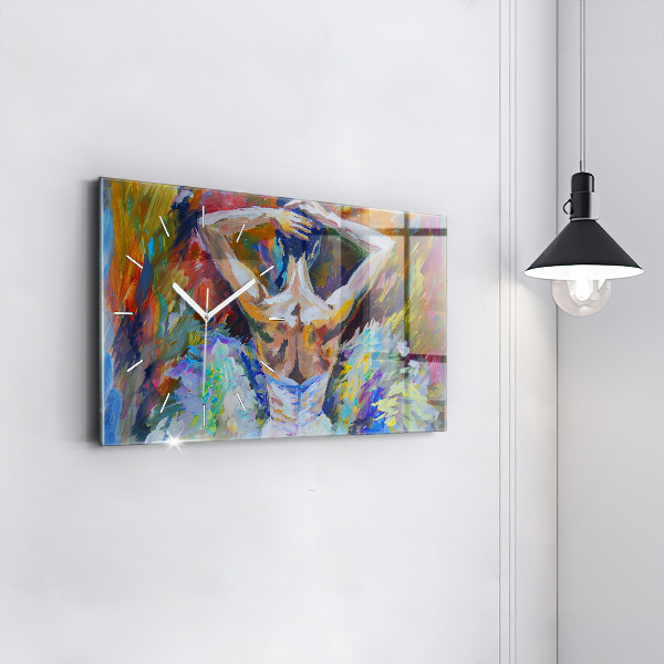 Horizontal wall clock Painted Ballerina