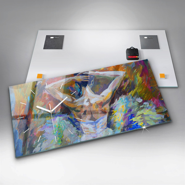 Horizontal wall clock Painted Ballerina