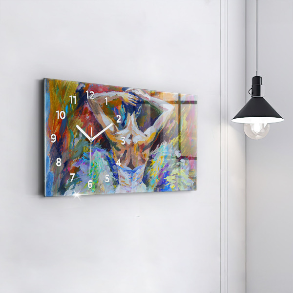 Horizontal wall clock Painted Ballerina