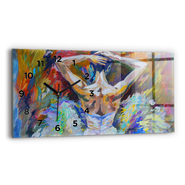 Horizontal wall clock Painted Ballerina