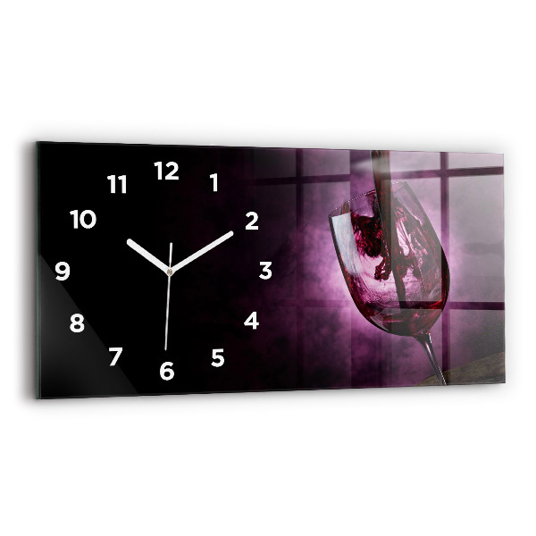 Horizontal wall clock Wine glass