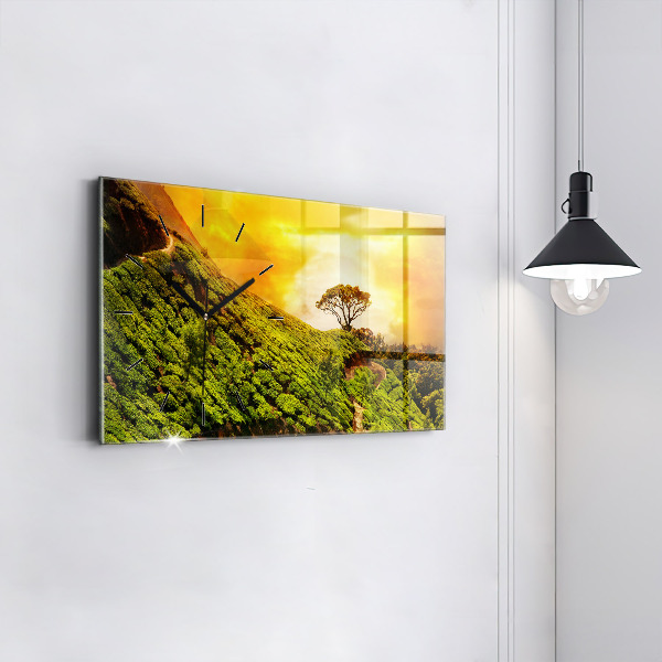 Horizontal wall clock Tea Hill