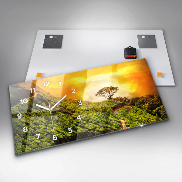 Horizontal wall clock Tea Hill