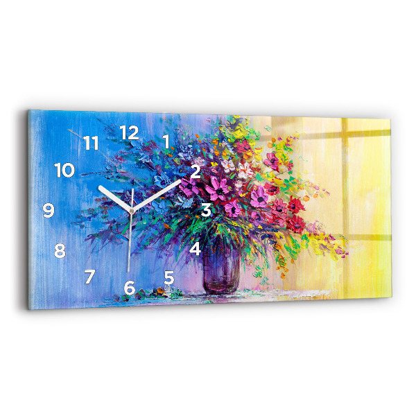 Horizontal wall clock Flowers in a Vase