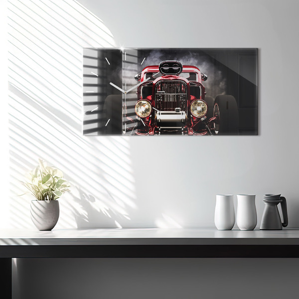 Horizontal wall clock Old vintage car